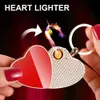 Tändare uppladdningsbar nyckelring cigarettändare kreativ hjärtuppvärmningstråd volungsten metall vindtät USB Plasma Lighter Valentine's Gift Xwyb