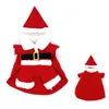 Abbigliamento per cani Abiti natalizi per animali domestici Costume da Babbo Natale Cucciolo invernale Cappotto per gatti Giacca con cappuccio Abbigliamento caldo per cani Gatti 231009