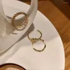Cluster Rings Fashion Minimalist Gold Color Heart Ring Set For Women Girl Cool Sweet Couple Aesthetic Jewelry Accessories 2023 Trend