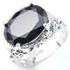 New Arrival -6 Pieces Lot Unique Party Jewelry Oval Black Onyx Crystal Gemstone Russia 925 Sterling Silver Plated USA Wedding Part203p