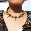 Vintage gothique le magicien oiseau magique crâne collier femmes pendentif personnalité collier ras du cou Bijoux Femme accessoires Mujer1272k