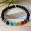 SN0341 Ontwerp yoga armband 7 chakra zwarte onyx stenen armband spirituele helende armband voor dames turquoise sieraden295I