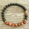 SN0247 Popular Design Yoga Bracelet Lucky Buddha Bracelet Picasso Jasper Bracelet Mens Beaded Bracelet Yoga Jewelry 2592