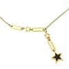 Pendant Necklaces Stainless Steel Mirror Polished Five Pointed Star Small With Geometric Chain Fashion Necklace Style Postage Free