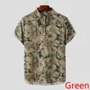 Camisas casuales para hombres Impreso Camisa Masculina Verano Blusa hawaiana Hombres Vintage Manga corta Botones de solapa Blusas