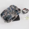 Halsdukar Fashion Natural Fur Ring Scarves Warm Women äkta Rex Rabbit päls pannband Halsduk bra elastisk stickad riktig päls ring halsduk 231009