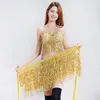 Sahne Giyim Yetişkin Seksi Fringe Sequin Göbek Dans Kostüm Sutuk Kemer Seti Satılık Kadınlar Dancing Kalça Eşarp Eşarpları Dantel Yukarı Etek 2 PCS