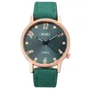 Armbandsur Soki Brand Women's Watches Simple Leather Ladies Watch Analog Quartz Round 100st/Lot