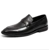 Designer Men Shoes Luxury Nouveau Pu Leather Casual Driving Zapatos de Hombre Slip-On Breaste Brun Brown Malou