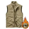 Gilets pour hommes Camping gilet Zip multi-poche tactique militaire hommes vestes d'hiver maille sans manches veste travail escalade chasse homme Denim manteau 231009