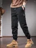 Pantaloni da uomo Moda Cargo tattico da uomo Pantaloni sportivi neri Pantaloni larghi in vita elastica in cotone streetwear casual