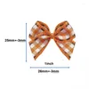 Accessoires pour cheveux 25pcs Mini Gingham Ribbon Bows Appliques DIY pour mariage et cadeau - Jaune