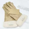 Womens Designer Gloves Winter Warm Fur Mittens Luxury Handschuhe Woman Glove Five Fingers Mitts Touch Screen Fashion Accessories