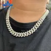 Brand Fashion Woman New Design Hip Hop Jewelry 8-20mm 925 Sterling Silver Micro Paled VVS Moissanite Iced Out Cuban Link Chain Necklace