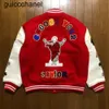 23xx mężczyzn designerska kurtka skórzana Jezus haft moda baseball streetwear patchwork list ASAP Rocky Harajuku College Varsity Bomber Mens płaszcz męski