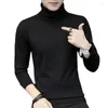 Męskie swetry 2023 Mężczyźni swobodny dzianiny/mężczyzna Slim Fit Turtleeck Tight Shirt Knitte Jesień Zima