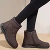 Boots Winter Ankle Boots Women Waterproof Women Snow Boots Black Round Toe Shoes Woman Comfortable Female Flat Boots Sneakers Big Size 231009