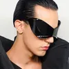 2023 Lunettes de soleil pour hommes sans cadre une pièce surdimensionnée lunettes de soleil punk coupe-vent lunettes de soleil d'équitation lunettes OTTD pour femmes pour Halloween fête de Noël