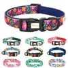 Halsbanden Nylon Bloemenhalsband Bloemenprint Kat Verstelbare puppy voor kleine medium grote chihuahua bulldog mopshond 231009