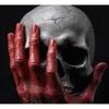 Decorative Objects Figurines Halloween Decoration Furious Hand Skull Statue Resin Model Table Atmosphere Statues for 231009