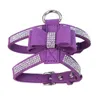 Dog Collars Leashes Pet Chest Harness Rhinestone Bow Small Traction Rope Walking Cat Coleira Para Cachorro Accessories 231009