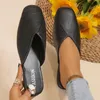 Slippers Women Fashion Slip On Casual Square Toe Flat Soft Bottom Breathable Shoes Sandals Women's House