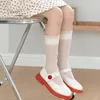 Kadın Çorap Yaz Çocukları Kızın Sevimli Şeffaf Çilek Çocuk Toddler Prenses Diz Yüksek Japon tarzı çorap