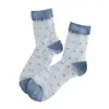 Femmes chaussettes motif pointillé Transparent femmes printemps été cristal maille Tube bas respirant mince court décontracté Art chaussette