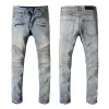 DSQPLEIND2 Frankrijk stijl #1051# Heren verfraaide geribbelde stretch motorbroek Old School gewassen biker blauwe jeans slanke broek 29-421 531043860