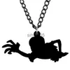 Anhänger Halsketten WEVENI Acryl Halloween Cartoon Krabbelnder Zombie Halskette Halsband Mode Einzigartiger Schmuck Teenager Mädchen Geschenk Zubehör Charms Brincos x1009