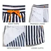 quick-drying sports shorts stripe mesh lined beach pants men's loose three-piece hot spring swimming