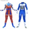 Theme Costume Kids Adult Suit Son Goku Majin Vegeta Cosplay Come Anime Superhero Jumpsuit Black Hair Halloween Come Q240307