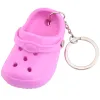 DIY Söt 3D Mini Croc Shoe Keychain Wholesale Summer Colorful Shoes Creative 3D Beach Small Hole Shoes Keychain 12 ll