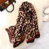 Women Leopard Print Silk Scarf 180X90CM Beach towel Female Foulard Echarpe Designer Bandana Summer Shawl and Wraps308o