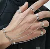 Bagues de cluster Y2K Kpop Vintage Géométrique Argent Couleur Chaîne Bracelet Pour Hommes Bague Punk Charme Ensemble Couple Emo Alt Jewlery Pulsera Mujer