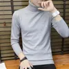 Męskie swetry 2023 Mężczyźni swobodny dzianiny/mężczyzna Slim Fit Turtleeck Tight Shirt Knitte Jesień Zima