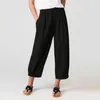 Pantaloni da donna Tasca alta in vita elastica da donna Gamba larga Pantaloni larghi alla caviglia estivi femminili ZC518