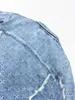 Designer Men's Denim Jacket Fashion Jacket Outdoor Fashion Jacket Blue Washed and Worna Jacket