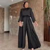 Abbigliamento etnico Banco speciale Jilbab Abito da donna musulmana Adulto Leggero raso elasticizzato Poliestere Casual Abaya Ramadan