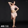 Stage Wear Solid Color Oriental Dancing Festival Outfit Women Belly Dance Suit Performance Latin Clothes Elegant Modern Dancer Jazz