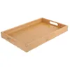 Plates Wooden Tea Tray Serving Platter Decorative Rectangular Bread For Eating Small