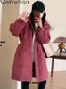 Womens Down Parka Vefadisa Winter Vrouwen Witte Eend Jas Wasbeerhond Grote Bontkraag Verdikte Halflange Jas ZY2062 231009