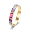 Bangle FYSARA Top Selling Fashion Stainless Steel Open For Women Gold Geometric Colorful Enamel Painted Bracelet Wedding Jewelry 231009