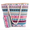 Shopping Bags Ladies Canvas Handbag 2 Pcs Set Colorful Striped Large Capacity Shoulder Shopping Bag Bohemia Female Beach Casual 231006