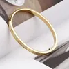 Diamond 18k Gold Plated High Quality Bangle Classic Fashion Lover Bracelet for Women Girl Wedding Mother Day Jewelry Gifts 6PBL