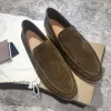 LPS PIANA Scarpe per coppie Summer Walk Charms mocassini in pelle scamosciata impreziositi Mocassini slip-on casual in vera pelle da uomo Designer di lusso Calzature piatte per calzaturificio