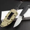 H1086 Outdoor Survival Straight Knife 9Cr18Mov Stone Wash Blade Full Tang G10 Handle Outdoor Fixed Blade Hunting Knives with Kydex