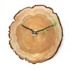 Horloges murales Chiffres Horloge Grain de bois Unique Souche d'arbre Conception Mouvement à quartz silencieux pour la maison ou le bureau Décor Anneau