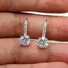 Mode 925 Sterling Argent Plaqué Topaze Blanche CZ Daimond Dangle Boucle D'oreille Femmes De Mariage Pierres Précieuses Boucles D'oreilles Pour Hommes Cadeau258x