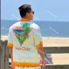 Casablanca 23SS Designer Shirts White Orange Cactust Tennis Court Man och kvinnlig Hawaiian Short Sleeve Shirt Casablanc -knapp upp S269F